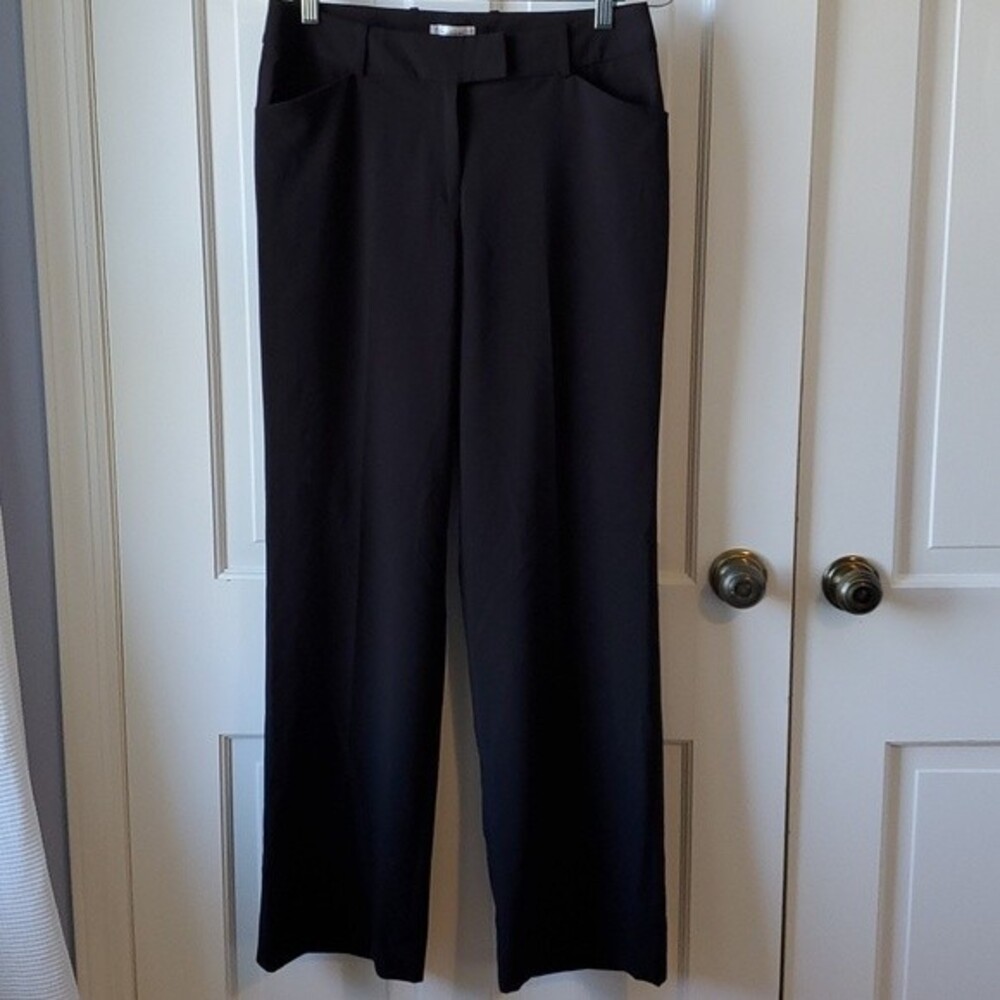 TAHARI ASL BLACK HIGH RISE PANTS STRAIGHT LEG SZ 8 CLASSIC CONTEMPORARY CAPSULE